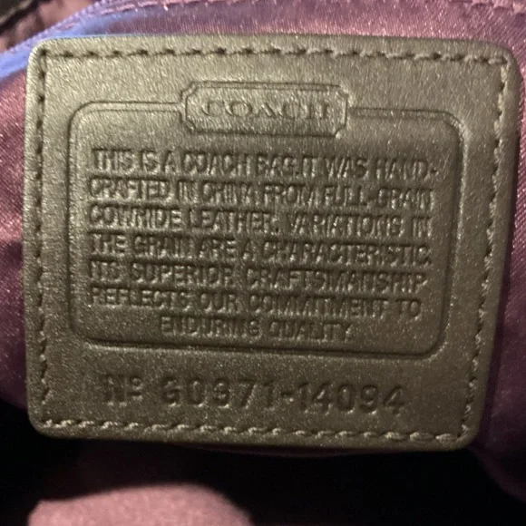 COACH Bronze Metallic Chocolate Brown Leather Shoulder Bag w Strap & Hangtag - Picture 6 of 14